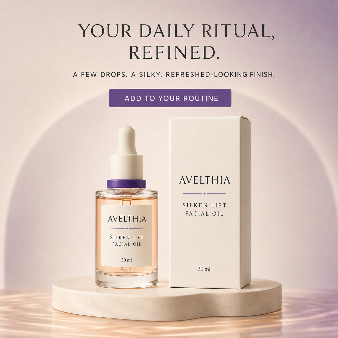 Avelthia Silken Lift Facial Oil bottle and carton
