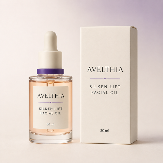 Avelthia Silken Lift Facial Oil 30 ml dropper bottle and carton